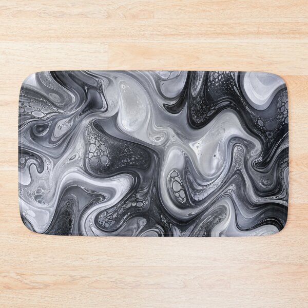 Item preview, Monochrome Silver and Black Fluid Pour Pattern designed and sold by ColorFindsEs.