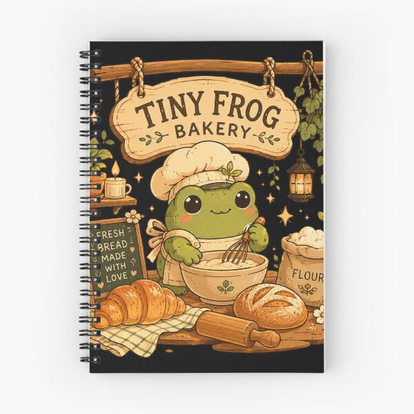 Item preview, Tiny Frog Bakery Cozy Cottagecore Frog Baking Bread designed and sold by MartBook.