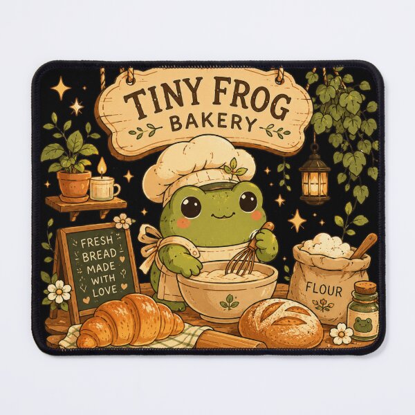 Item preview, Tiny Frog Bakery Cozy Cottagecore Frog Baking Bread designed and sold by MartBook.