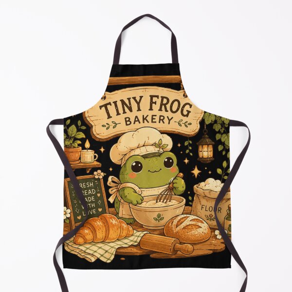 Item preview, Tiny Frog Bakery Cozy Cottagecore Frog Baking Bread designed and sold by MartBook.