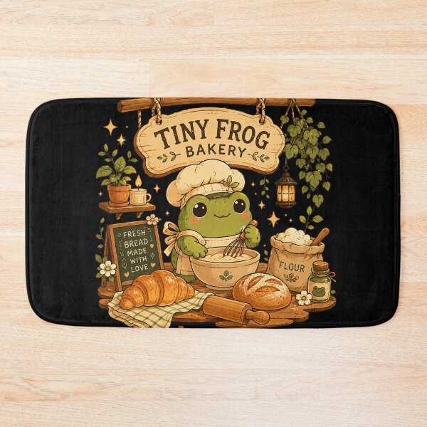 Item preview, Tiny Frog Bakery Cozy Cottagecore Frog Baking Bread designed and sold by MartBook.