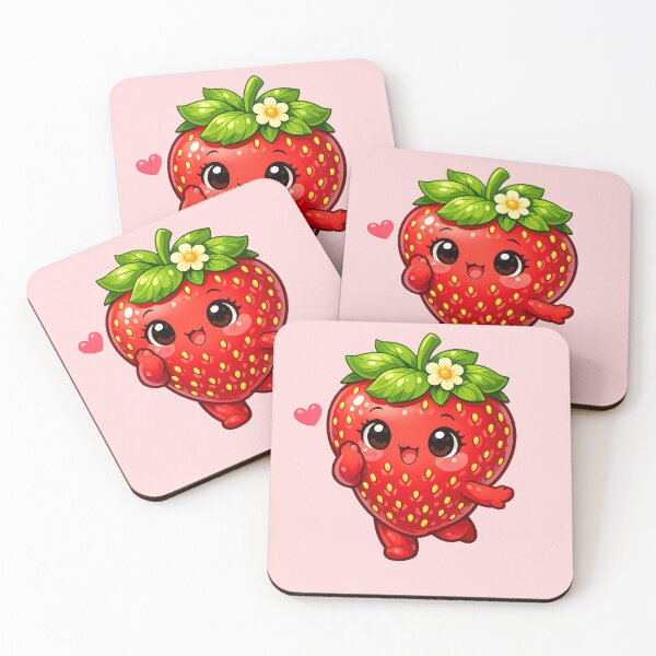 Item preview, Cute Strawberry Character designed and sold by ShoppingAtMeow.