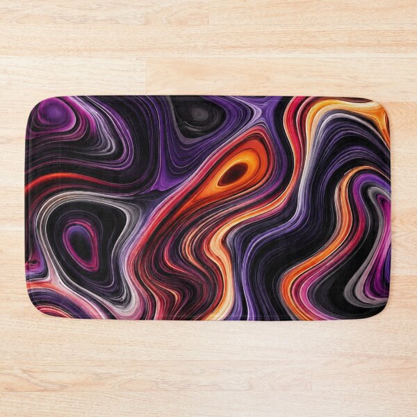 Item preview, Dark Purple and Orange Fluid Marble Abstract Pattern designed and sold by ColorFindsEs.