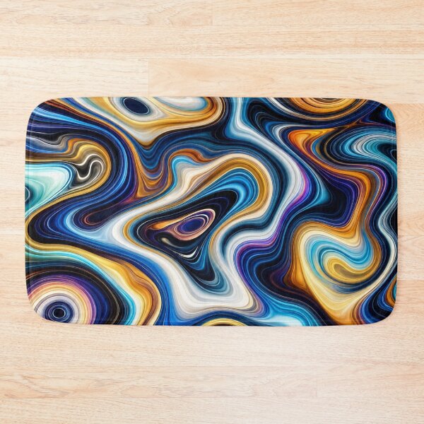 Item preview, Vibrant Blue and Gold Fluid Marble Pattern designed and sold by ColorFindsEs.