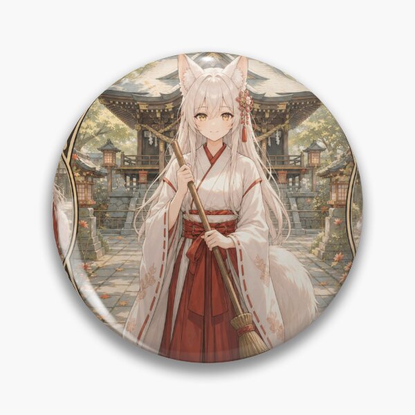 Item preview, Detailed Kitsune Miko and Shrine Life Portrait designed and sold by tenpu-biyori.