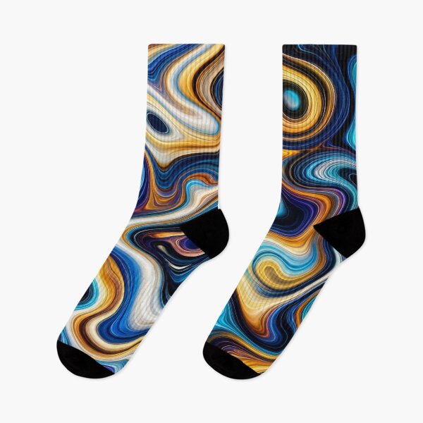 Item preview, Vibrant Blue and Gold Fluid Marble Pattern designed and sold by ColorFindsEs.
