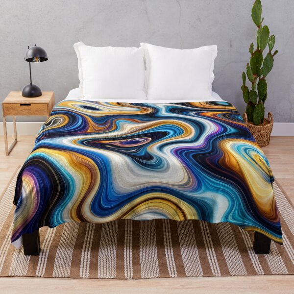 Item preview, Vibrant Blue and Gold Fluid Marble Pattern designed and sold by ColorFindsEs.