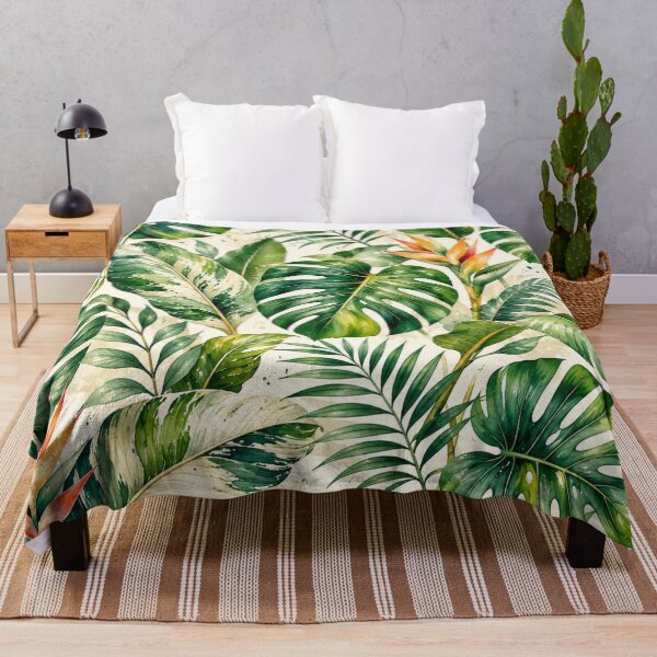 Item preview, Vintage Watercolor Tropical Jungle Leaves Pattern designed and sold by ColorFindsEs.