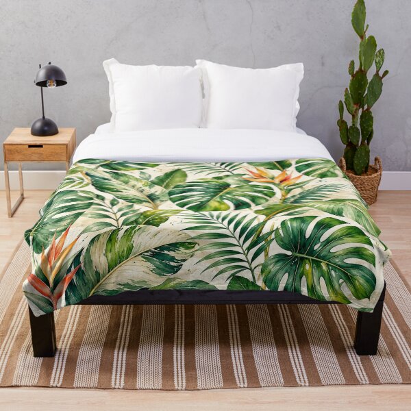 Item preview, Vintage Watercolor Tropical Jungle Leaves Pattern designed and sold by ColorFindsEs.