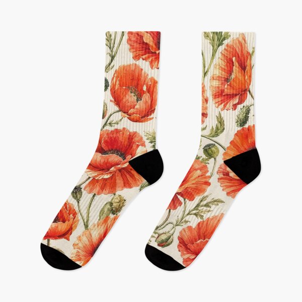 Item preview, Vintage Botanical Red Poppies Seamless Pattern designed and sold by ColorFindsEs.