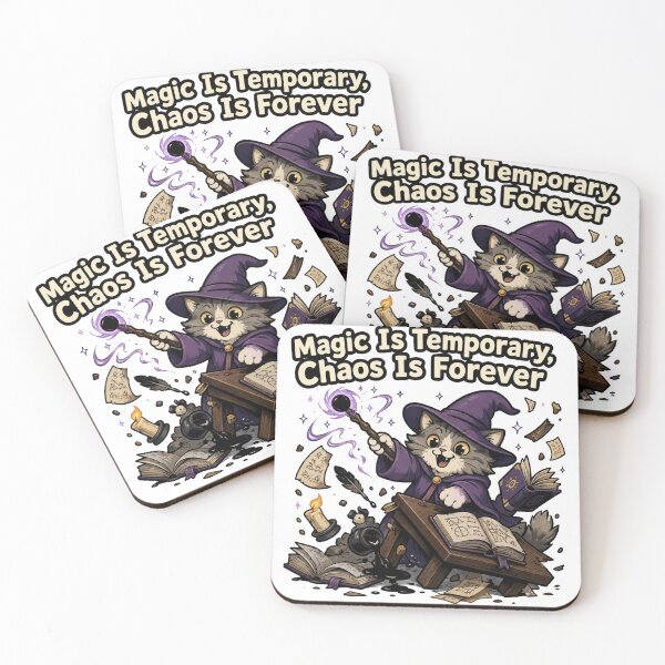 Item preview, Magic Is Temporary, Chaos Is Forever - Meowlin the Unstable designed and sold by ImprintEmporium.
