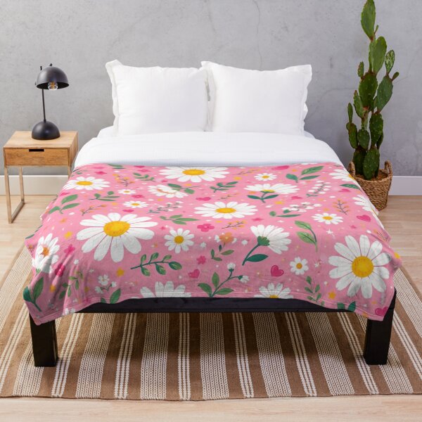 Aperçu de l'œuvre Motif sans couture de marguerites roses éclatantes créée et vendue par ColorFindsEs.