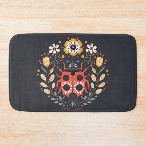 Item preview, Scandinavian Folk Art, Ladybug With Flowers designed and sold by xiao xuans.