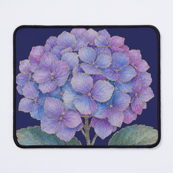 Item preview, Korean Hydrangea Botanical Watercolor Gold Line Art designed and sold by lita-lilith.