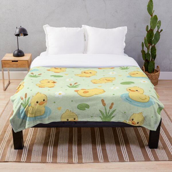 Aperçu de l'œuvre Motif sans couture de canard kawaii mignon créée et vendue par ColorFindsEs.