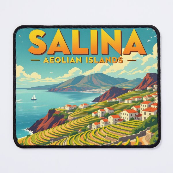 Item preview, Salina, Sicily, Italy: Vintage-Style Painterly Travel Poster designed and sold by LSVart.