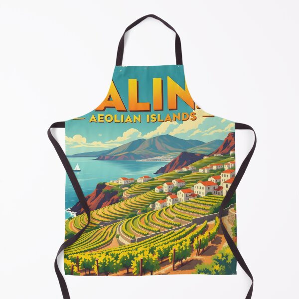 Item preview, Salina, Sicily, Italy: Vintage-Style Painterly Travel Poster designed and sold by LSVart.