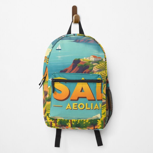 Item preview, Salina, Sicily, Italy: Vintage-Style Painterly Travel Poster designed and sold by LSVart.