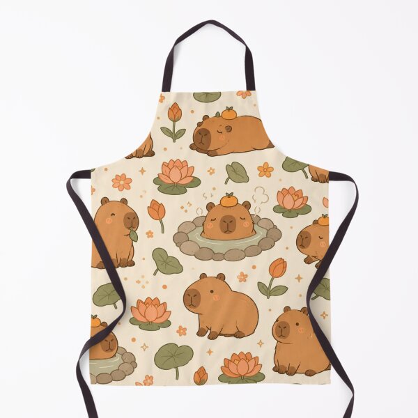 Item preview, Chill Capybara Spa Day Kawaii Pattern designed and sold by ColorFindsEs.