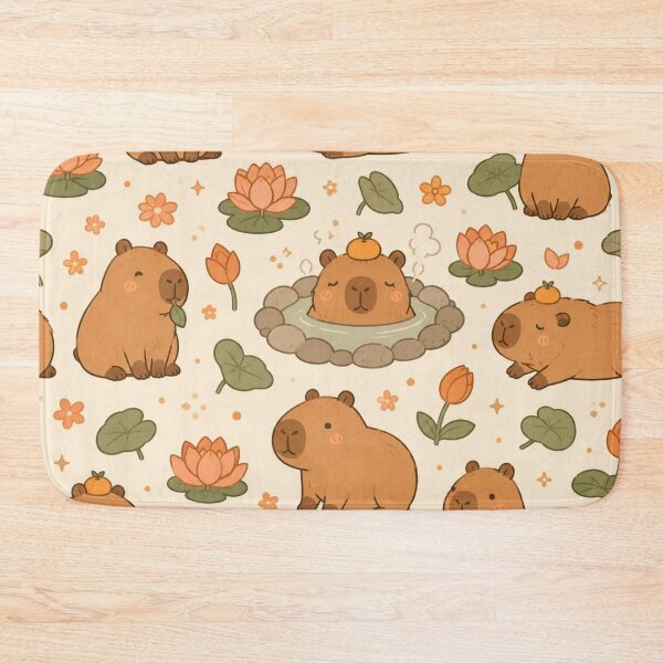 Item preview, Chill Capybara Spa Day Kawaii Pattern designed and sold by ColorFindsEs.