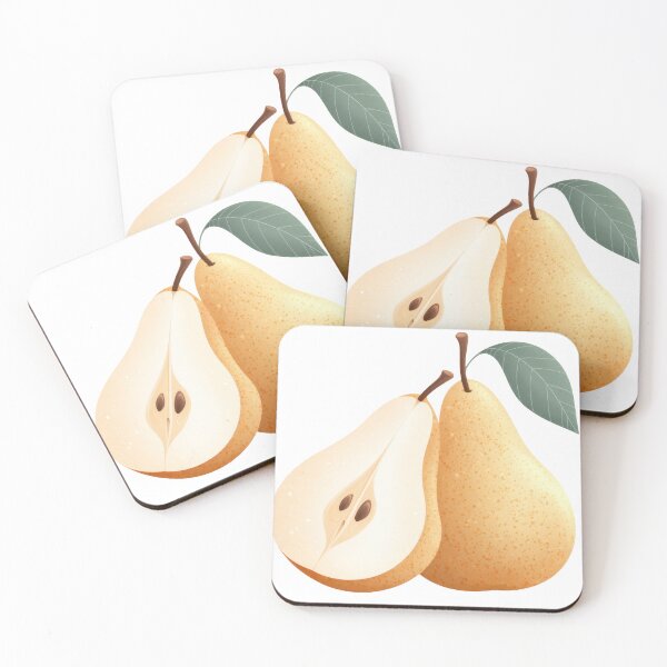 Item preview, Pears cut in half and whole placed on a plain background for display designed and sold by CreativeLarysa.