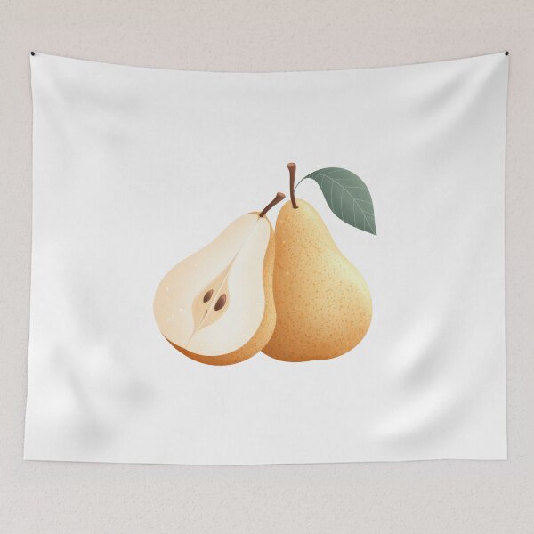 Item preview, Pears cut in half and whole placed on a plain background for display designed and sold by CreativeLarysa.