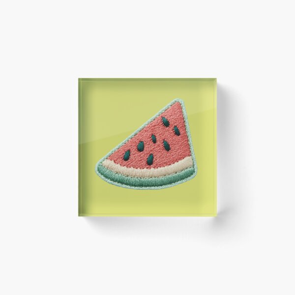 Item preview, Embroidered Watermelon Slice Patch Art designed and sold by MegaNovaArt.