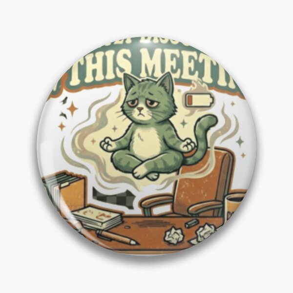 Item preview, Currently Dissociating In This Meeting – Funny Office Cat Meme designed and sold by Dada-arts.