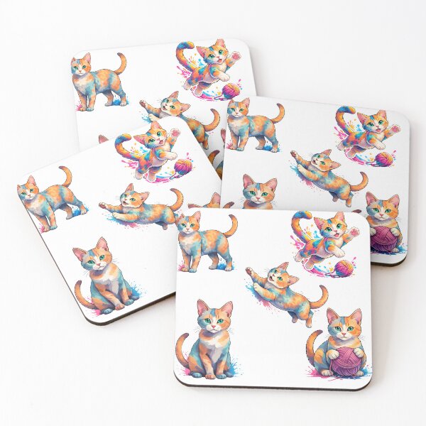 Item preview, Cute Colorful Kawaii Cats Sticker Pack | Rainbow Cat Cartoon Gaming Aesthetic designed and sold by Brain shot.
