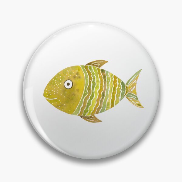 Item preview, Gold Striped Fish Watercolor  designed and sold by AlinaArt&Design.