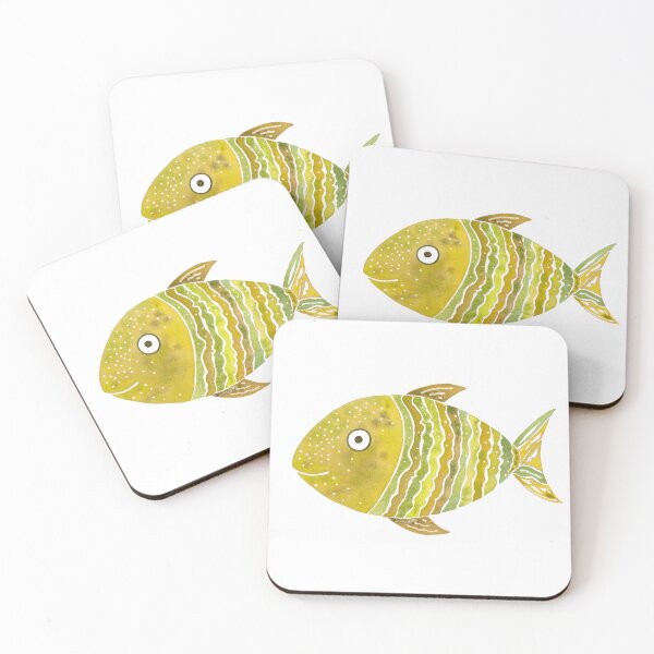 Item preview, Gold Striped Fish Watercolor  designed and sold by AlinaArt&Design.