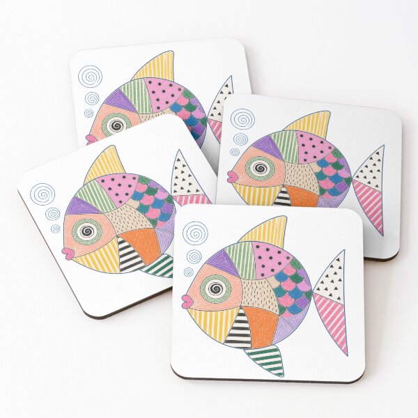 Item preview, Whimsical Patchwork Fish | Colorful Abstract Fish Art | Playful Doodle Sea Creature | Modern Folk Art Illustration | Cute Geometric Ocean Design designed and sold by Fernhaven.
