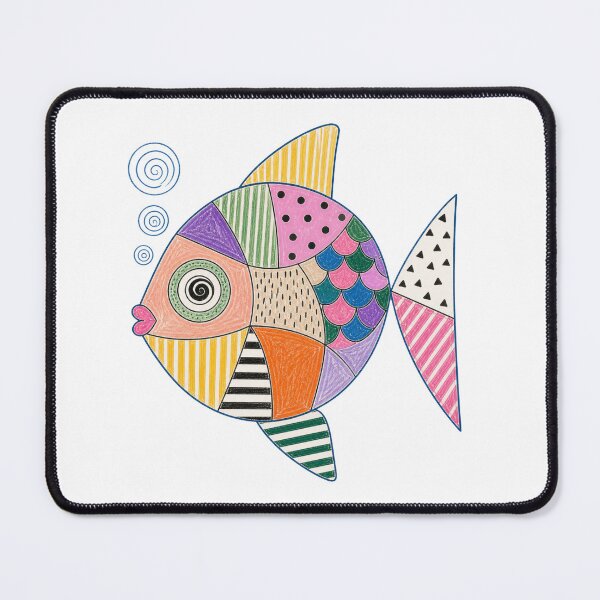 Item preview, Whimsical Patchwork Fish | Colorful Abstract Fish Art | Playful Doodle Sea Creature | Modern Folk Art Illustration | Cute Geometric Ocean Design designed and sold by Fernhaven.