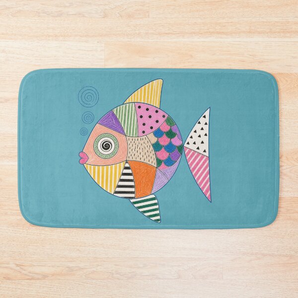 Item preview, Whimsical Patchwork Fish | Colorful Abstract Fish Art | Playful Doodle Sea Creature | Modern Folk Art Illustration | Cute Geometric Ocean Design designed and sold by Fernhaven.