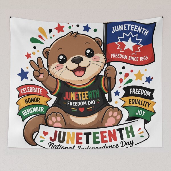 Item preview, Peace Sign Otter Juneteenth Freedom Day designed and sold by Rexusstain.