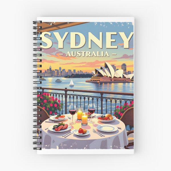 Item preview, Sydney Harbour Balcony Dining, Australia: Vintage-Style Painterly Travel Poster designed and sold by LSVart.
