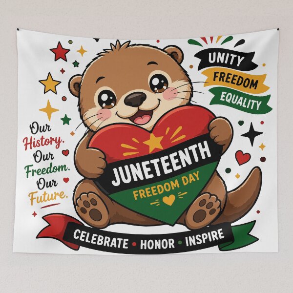 Item preview, Heart Otter Juneteenth Freedom Day designed and sold by Rexusstain.