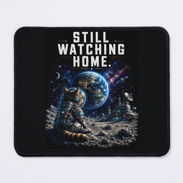 Item preview, Still Watching Home Cat Astronaut Watching Earth From The Moon Space Explorer Design designed and sold by HOUSE OF TIST.