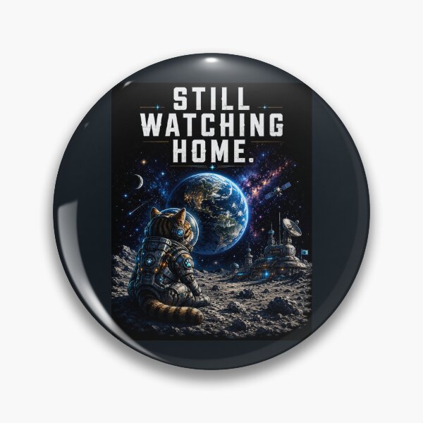 Item preview, Still Watching Home Cat Astronaut Watching Earth From The Moon Space Explorer Design designed and sold by HOUSE OF TIST.