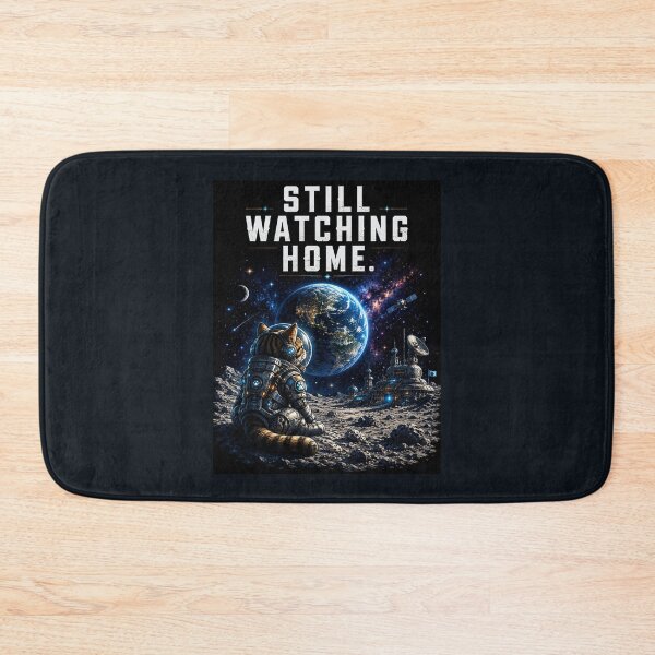 Item preview, Still Watching Home Cat Astronaut Watching Earth From The Moon Space Explorer Design designed and sold by HOUSE OF TIST.