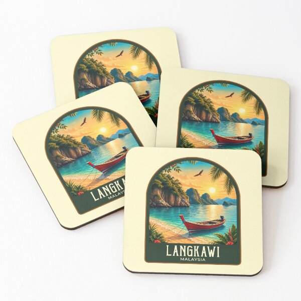 Item preview, Langkawi Vintage Travel Illustration designed and sold by HomeLivingCo.