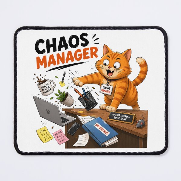Item preview, Chaos Manager Cat T-Shirt | Funny Office Humor designed and sold by JustResultsCo.