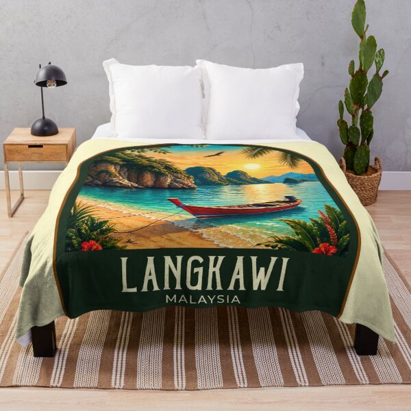 Artikelvorschau, Langkawi Vintage Reiseillustration entworfen und verkauft von HomeLivingCo.