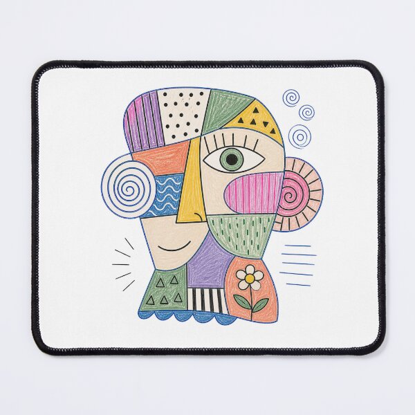 Item preview, Abstract Face Doodle Art | Colorful Geometric Portrait | Modern Cubist Illustration | Whimsical Line Art Face | Contemporary Abstract Design designed and sold by Fernhaven.