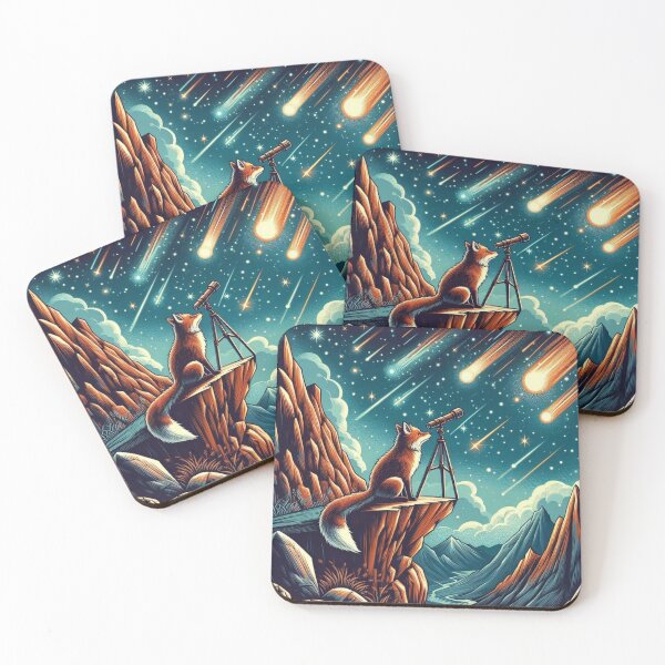 Item preview, Curious Fox Stargazer – Cosmic Exploration Art designed and sold by Dogandesighn.
