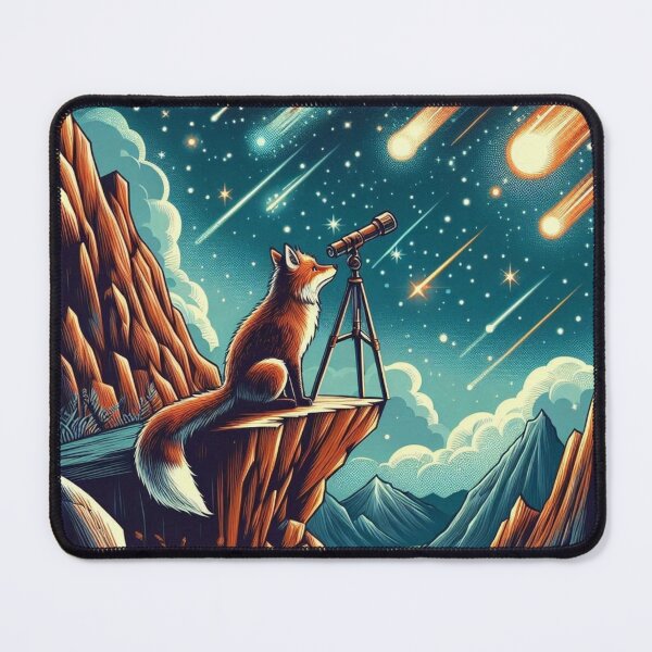 Item preview, Curious Fox Stargazer – Cosmic Exploration Art designed and sold by Dogandesighn.