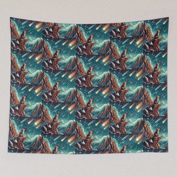 Item preview, Curious Fox Stargazer – Cosmic Exploration Art designed and sold by Dogandesighn.