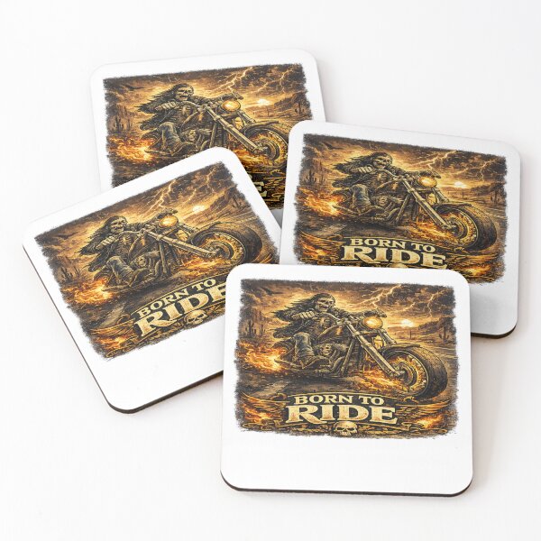 Item preview, Born to Ride Skeleton Biker Motorcycle Chopper Desert Sunset Vintage designed and sold by NicheThreadCo.