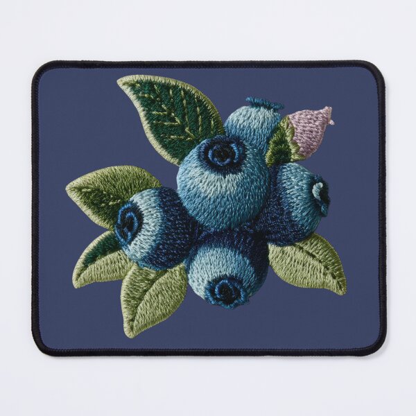 Item preview, Embroidered Blueberry Botanical Art designed and sold by MegaNovaArt.