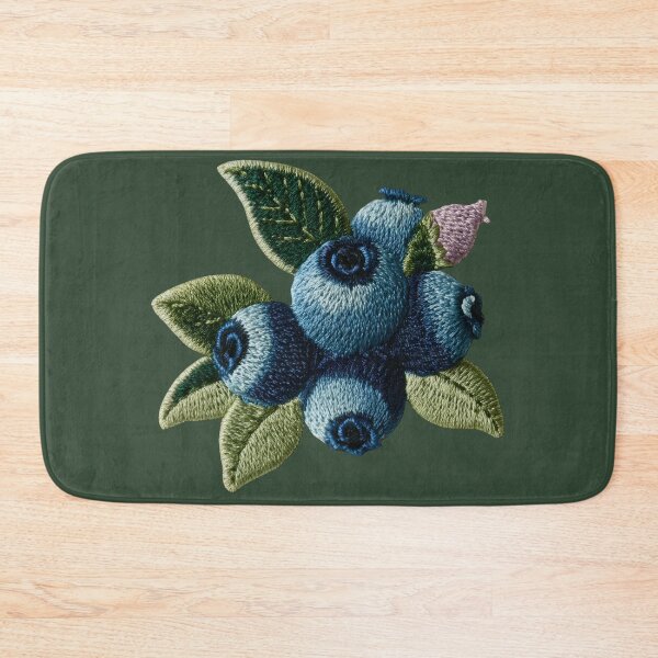 Item preview, Embroidered Blueberry Botanical Art designed and sold by MegaNovaArt.